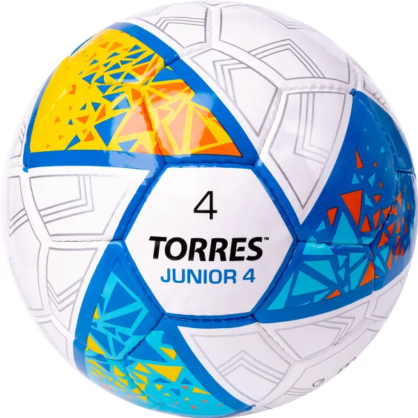 Мяч футб. TORRES Junior-4, F323804, р.4,глянц.ПУ, 4 сл, 32п, руч.сш, бел-жел-гол за 2&nbsp;070.60 ₽ в Химках
