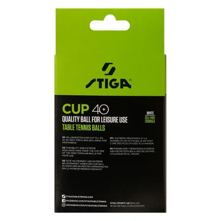 Мяч для наст. тенниса Stiga Cup ABS, 1110-2510-12, диам.40+мм, пластик, упак. 12 шт, белый за 1&nbsp;774.80 ₽ купить в Химках