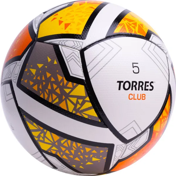 Мяч футб. TORRES Club, F323965, р.5, 10 пан., ПУ, гибрид. сшив, бел-оранж-желт за 2&nbsp;225.30 ₽ в Химках