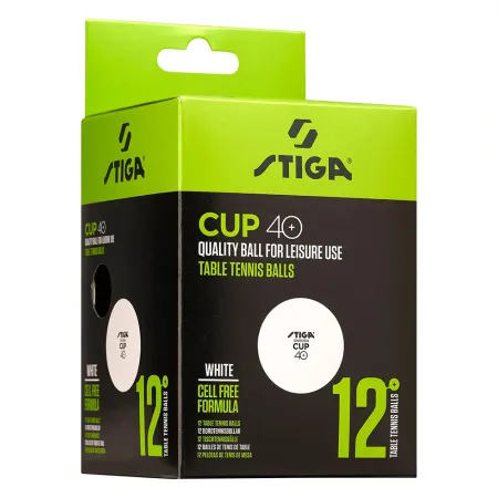 Мяч для наст. тенниса Stiga Cup ABS, 1110-2510-12, диам.40+мм, пластик, упак. 12 шт, белый за 1&nbsp;774.80 ₽ купить в Химках