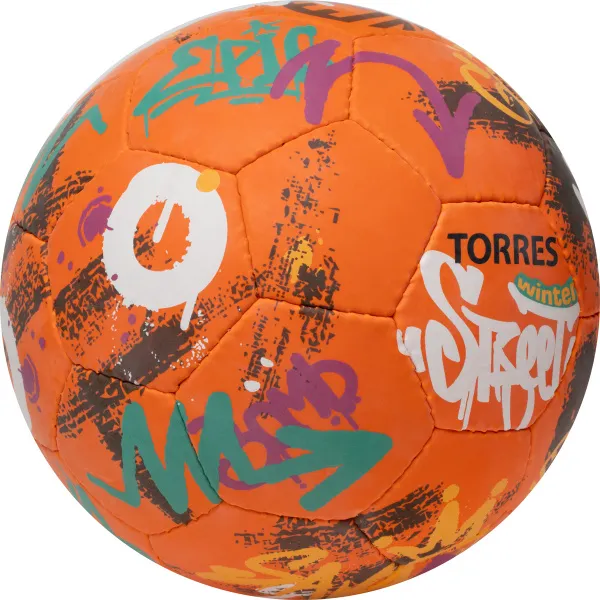 Мяч футб. TORRES Winter Street, F023285, р.5, 32 пан, рез, 4 подкл. слоя, руч. сшив,оранж-мультик. за 2&nbsp;713.20 ₽ в Химках