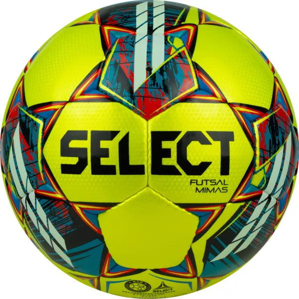 Мяч футзал. SELECT Futsal Mimas, 1053460550, р.4,FIFA Basic, 32 пан, гл.ПУ, руч.сш, жел-сине-красный за 6&nbsp;303.60 ₽ в Химках