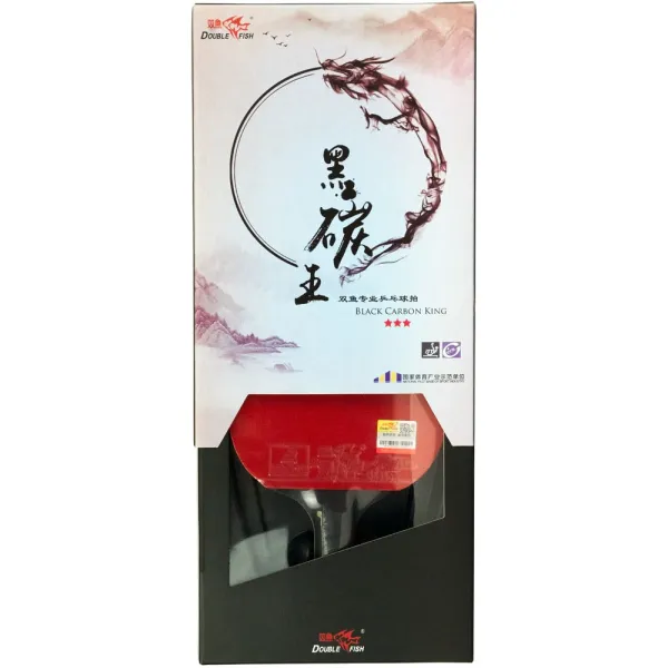 Ракетка для н/т DOUBLE FISH Black Carbon King Racket 3***, для професс.,ITTF Appr.,накл.2,1,мм за 4&nbsp;346.90 ₽ в Химках