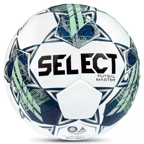 Мяч футзал. SELECT Futsal Master Shiny V22, 1043460004, р.4, Basic,32п, гл.ПУ, руч.сш,бел-син-зел за 7&nbsp;539.50 ₽ в Химках