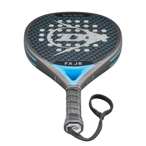 Ракетка для падела Dunlop FX Jr, 10370738, для юниоров, гибрид, графит, черно-голубой за 11&nbsp;019.40 ₽ в Химках