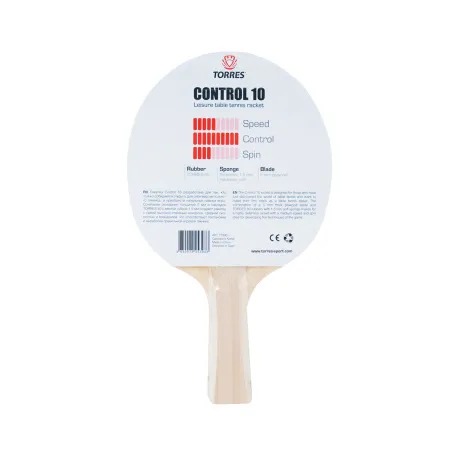 Ракетка для н/т TORRES Control 10, TT0001, для начинающих, накладка 1,5 мм, конич. ручка за 426.70 ₽ купить в Химках